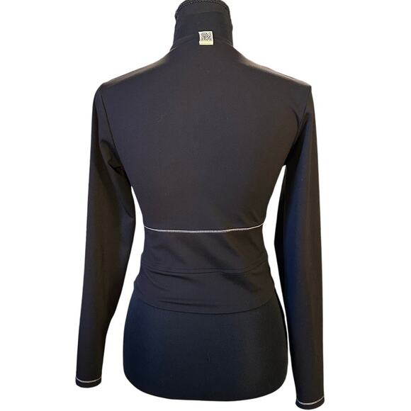 The Giving Movement Black Exposed Seam Fitted Long Sleeve Cropped Top Size L - Picture 3 of 7